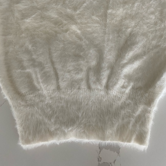 Zara white fuzzy sweater! - Picture 3 of 5